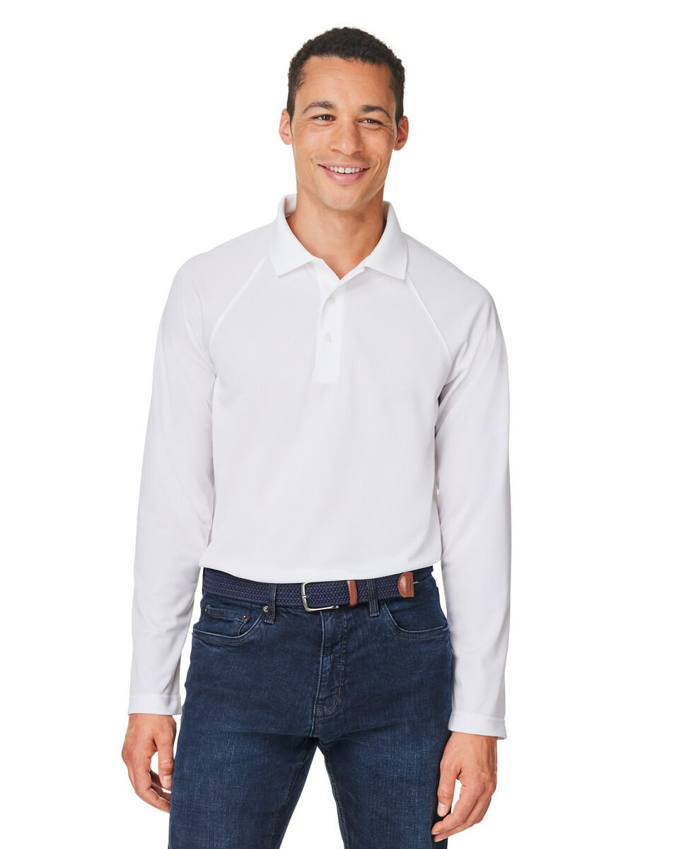 Harriton M208L - Polo à manches longues Charge Snag and Soil Protect pour hommes