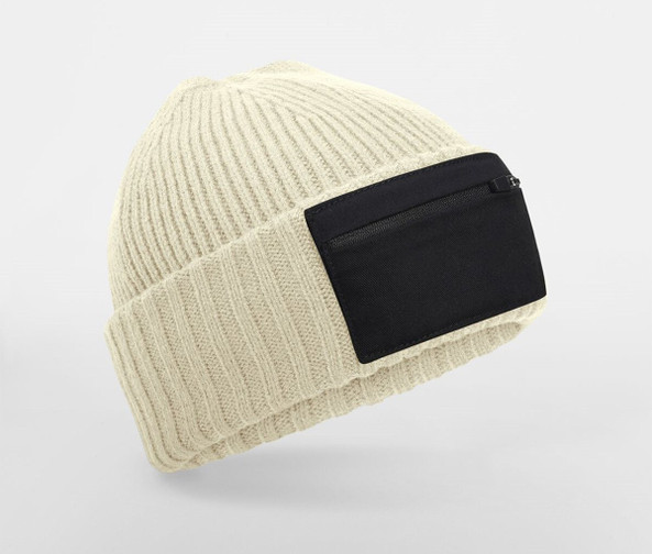 BEECHFIELD BF334R - ZIP PATCH BEANIE