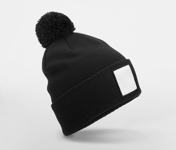 BEECHFIELD BF338R - APPLIQUÉ PATCH POM BEANIE