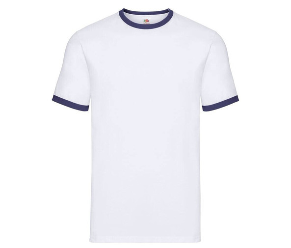 FRUIT OF THE LOOM SC245 - T-Shirt mit Rippenbündchen mit Farbkontrasten