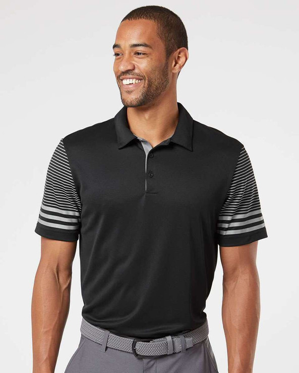 Adidas A490 - Striped Sleeve Polo