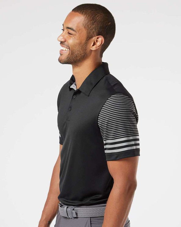 Adidas A490 - Striped Sleeve Polo