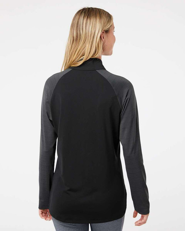 Adidas A521 - Women's Stripe Block Quarter-Zip Pullover