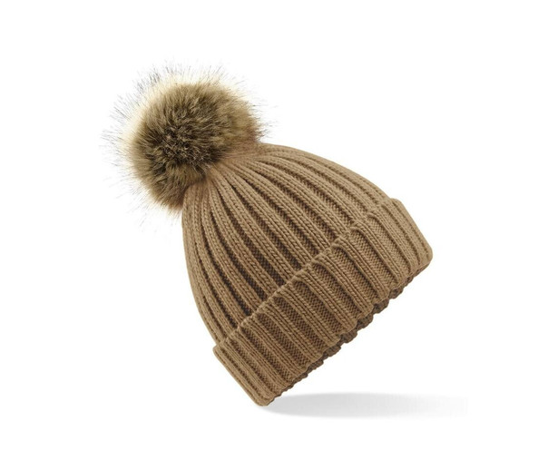 Beechfield BF412 - Große Mesh Pop Pom Beanie
