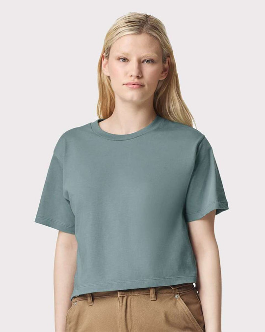 American Apparel 102 - Camiseta Boxy de punto fino para mujer