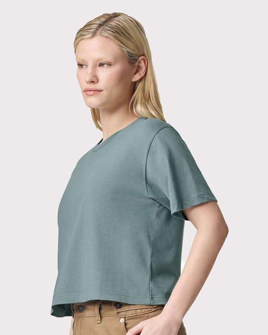 American Apparel 102 - Camiseta Boxy de punto fino para mujer