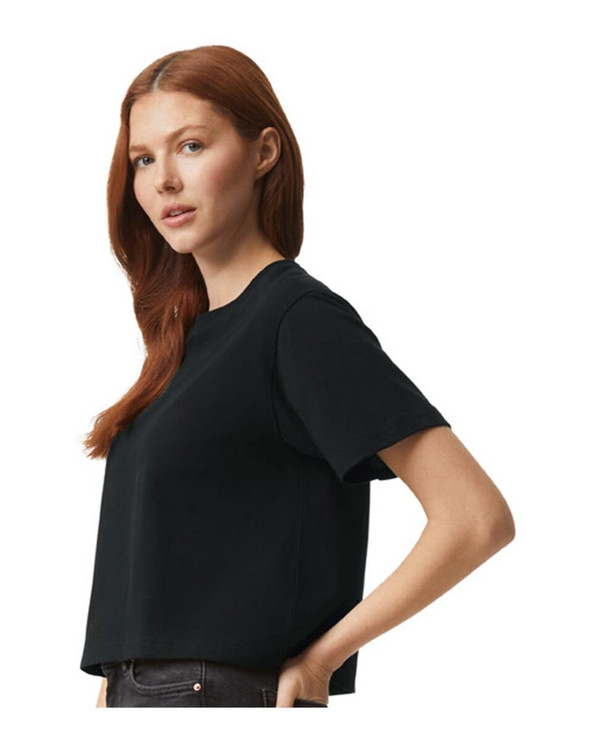 American Apparel 102 - Camiseta Boxy de punto fino para mujer