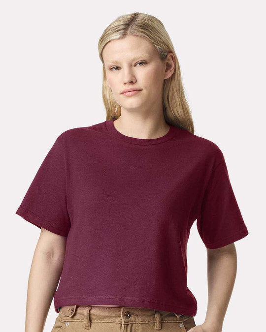 American Apparel 102 - Camiseta Boxy de punto fino para mujer