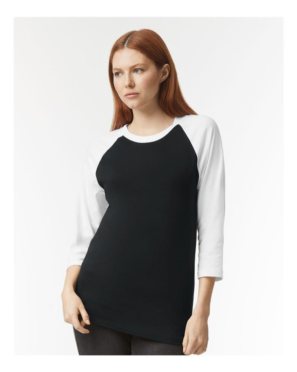 American Apparel 2003CVC - CVC Three-Quarter Sleeve Tee