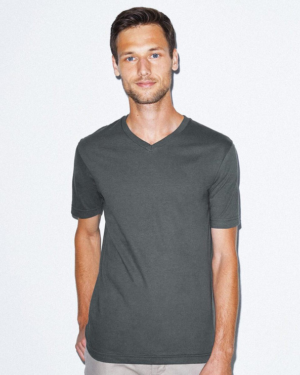 American Apparel 24321W - Camiseta clásica de punto fino con cuello en V