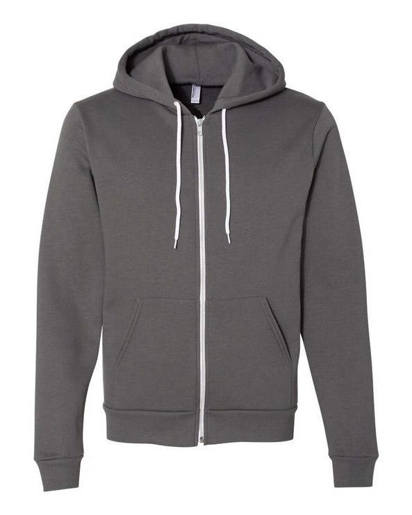 American Apparel F497US - Sudadera con capucha y cremallera completa de forro polar Flex, fabricada en EE.UU.