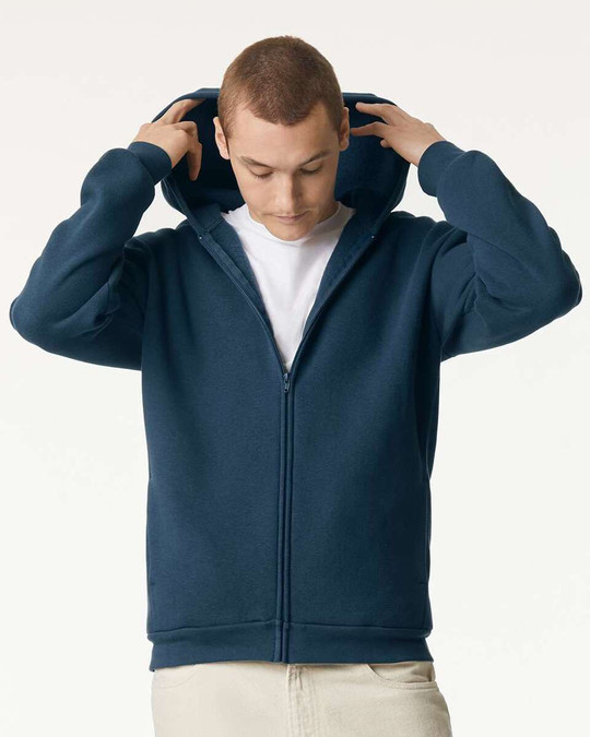American Apparel RF497 - Sudadera con capucha y cremallera ReFlex Fleece