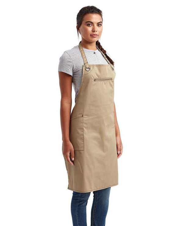 Artisan Collection by Reprime RP121 - Barley Recycled Bib Apron with Pocket