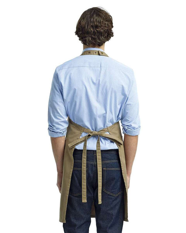 Artisan Collection by Reprime RP132 - Cotton Chino Bib Apron with Pocket