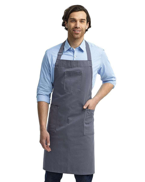 Artisan Collection by Reprime RP132 - Cotton Chino Bib Apron with Pocket