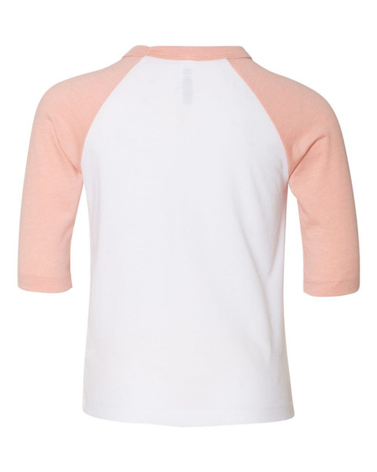 Bella+Canvas 3200T - Camiseta de béisbol de manga tres cuartos para niños pequeños