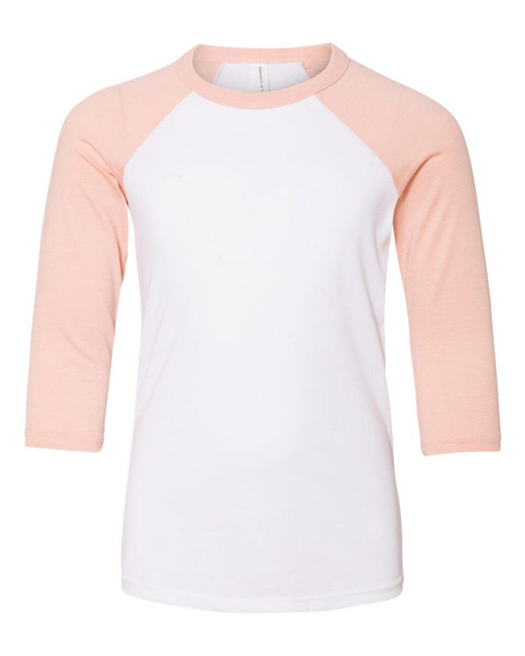Bella+Canvas 3200Y - Youth Three-Quarter Sleeve Baseball Tee