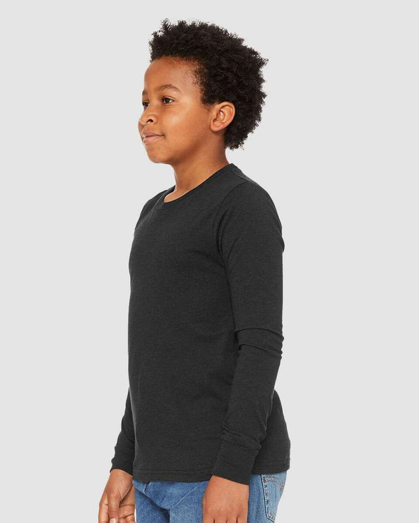 Bella+Canvas 3501YCVC - Youth Heather CVC Long Sleeve Tee