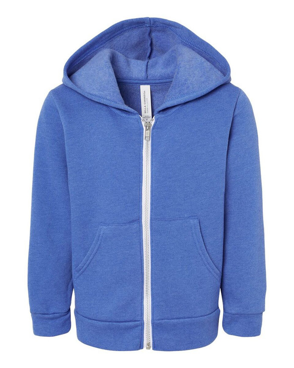 Bella+Canvas 3739T - Sudadera con capucha y cremallera Toddler Sponge Fleece