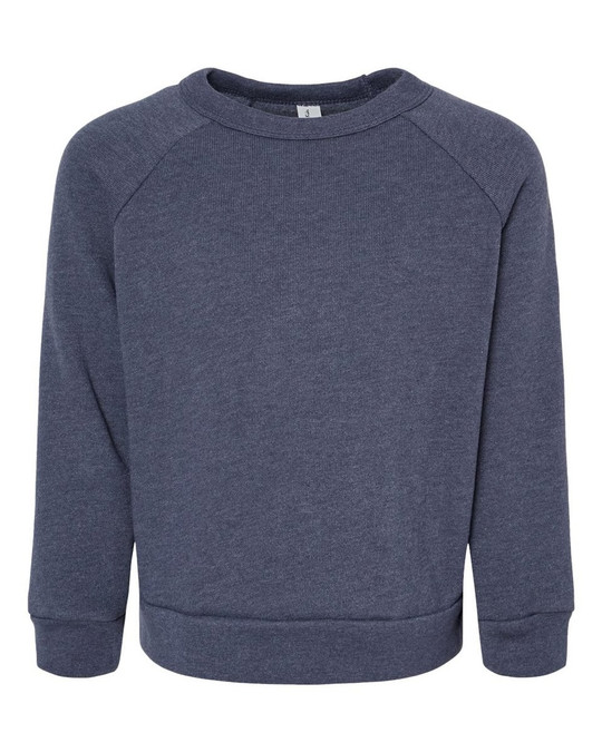 Bella+Canvas 3901T - Sudadera Raglan de vellón con esponja para niños pequeños