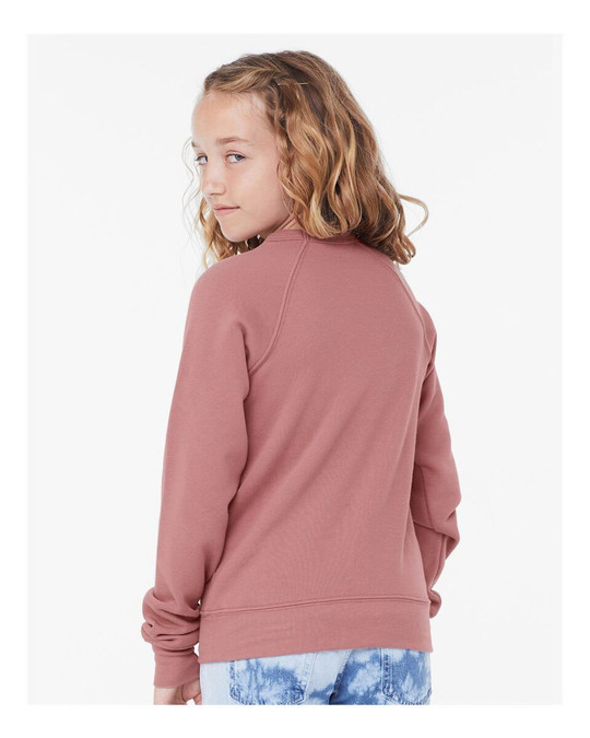 Bella+Canvas 3901Y - Sudadera juvenil de forro polar con cuello redondo