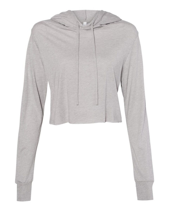 Bella+Canvas 8512 - Sudadera con capucha de manga larga Triblend Crop para mujer