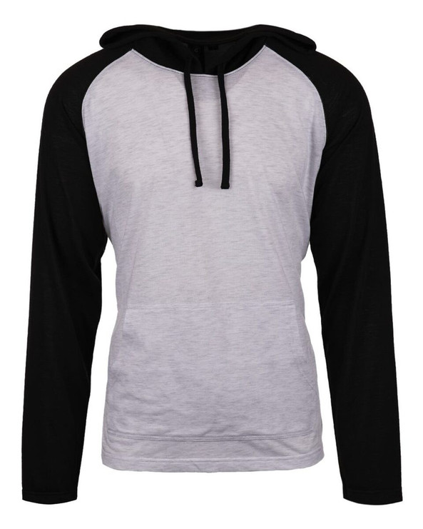 Burnside 8127 - Camiseta de raglán con capucha teñida en hilo