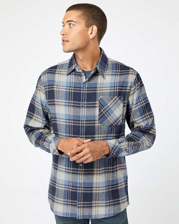 Burnside 8212 - Camisa de franela con bolsillos abiertos