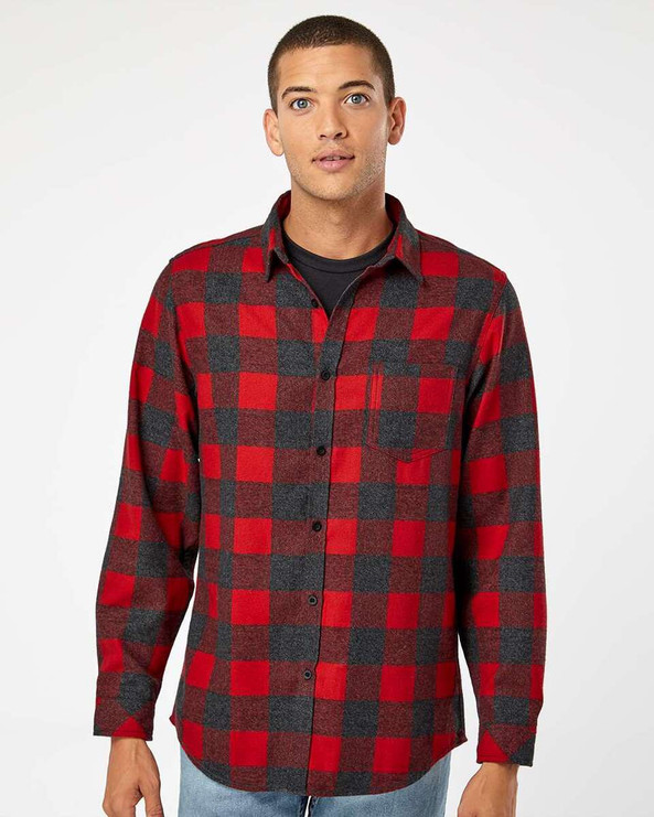 Burnside 8212 - Camisa de franela con bolsillos abiertos