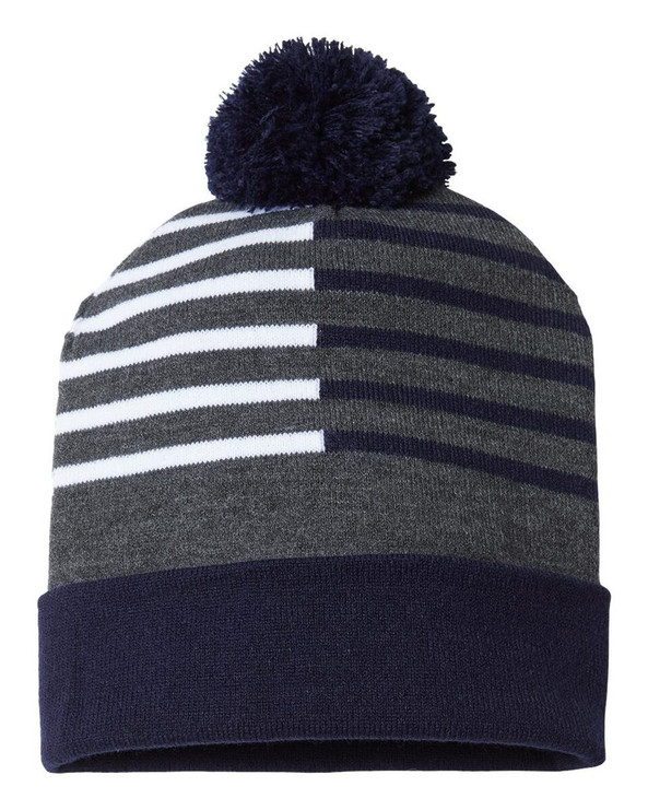 CAP AMERICA RKH12 - USA-Made Half Color Beanie