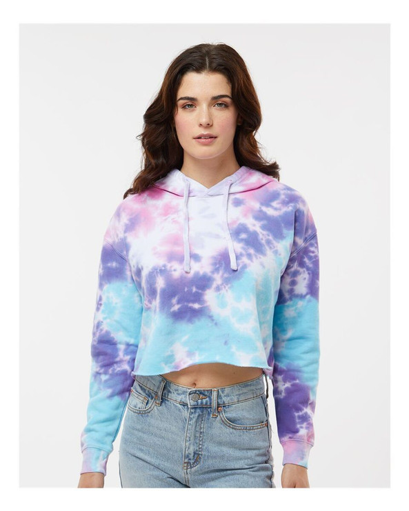Colortone 8333 - Women's Tie-Dyed Crop Hooded Sweatshirt