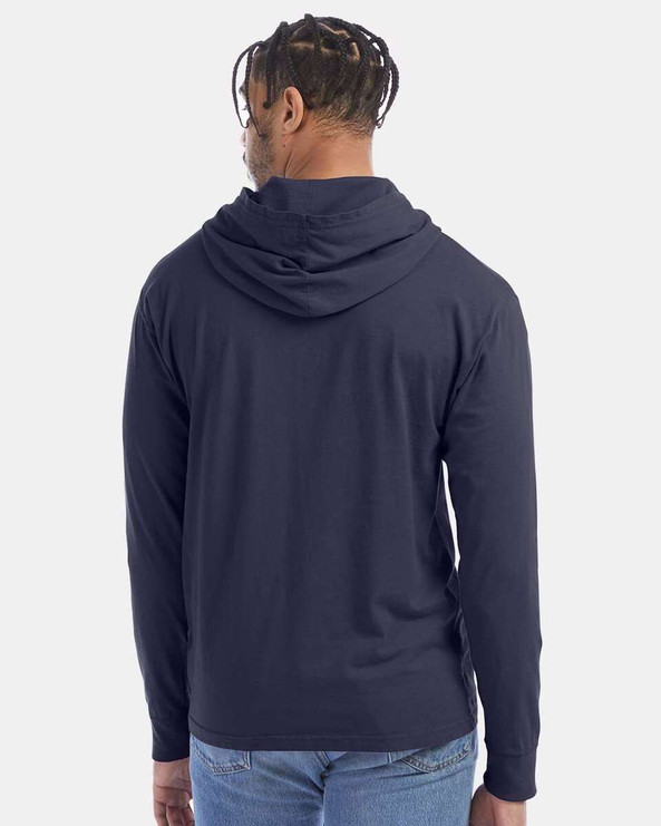 ComfortWash by Hanes GDH280 - Camiseta de manga larga con capucha y jersey teñido en prenda