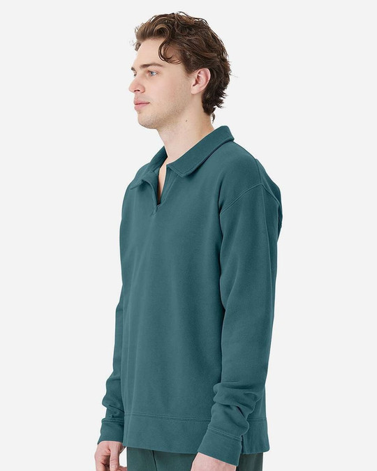 ComfortWash by Hanes GDH490 - Garment-Dyed Polo Collar Sweatshirt