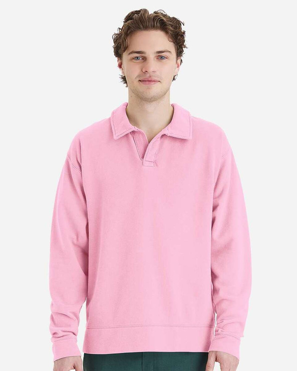 ComfortWash by Hanes GDH490 - Sudadera con cuello de polo teñido en prenda
