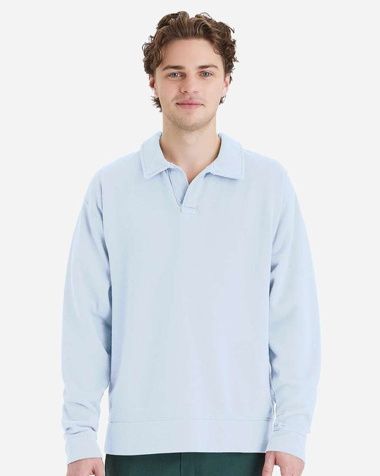 ComfortWash by Hanes GDH490 - Garment-Dyed Polo Collar Sweatshirt