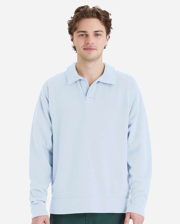 ComfortWash by Hanes GDH490 - Garment-Dyed Polo Collar Sweatshirt