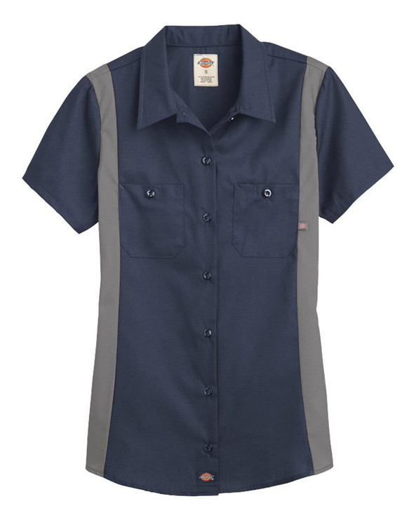 Dickies L24S - Camisa de manga corta Industrial Colorblocked para mujer