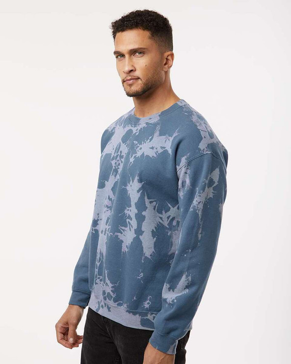 Dyenomite 681BW - Essential Fleece Bleach Wash Crewneck Sweatshirt