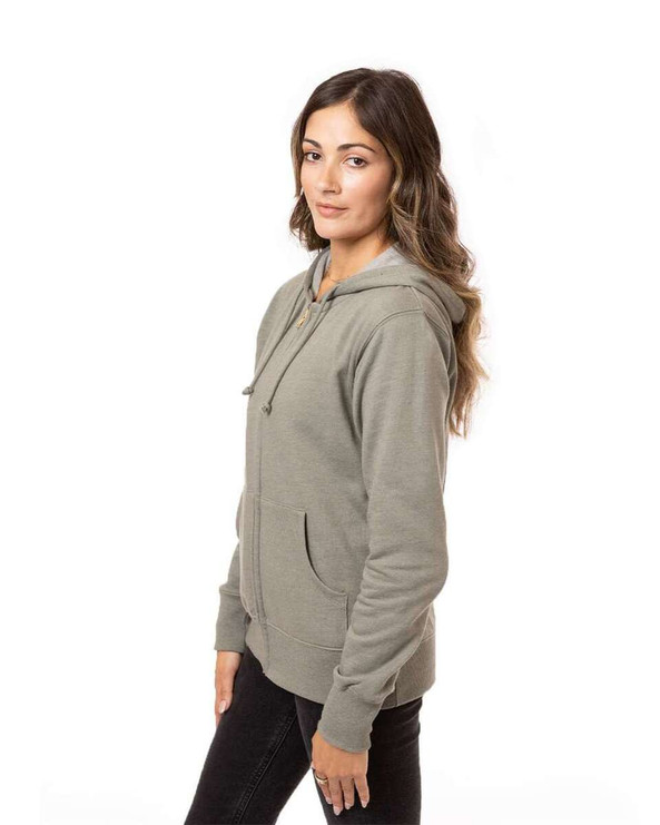 Econscious EC4580 - Sudadera con capucha y cremallera completa para mujer, Heathered