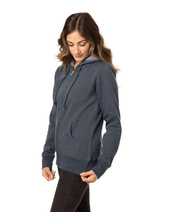 Econscious EC4580 - Women's Heathered Full-Zip Hooded Sweatshirt