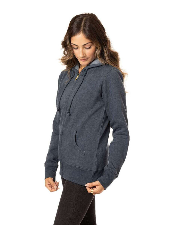 Econscious EC4580 - Sudadera con capucha y cremallera completa para mujer, Heathered