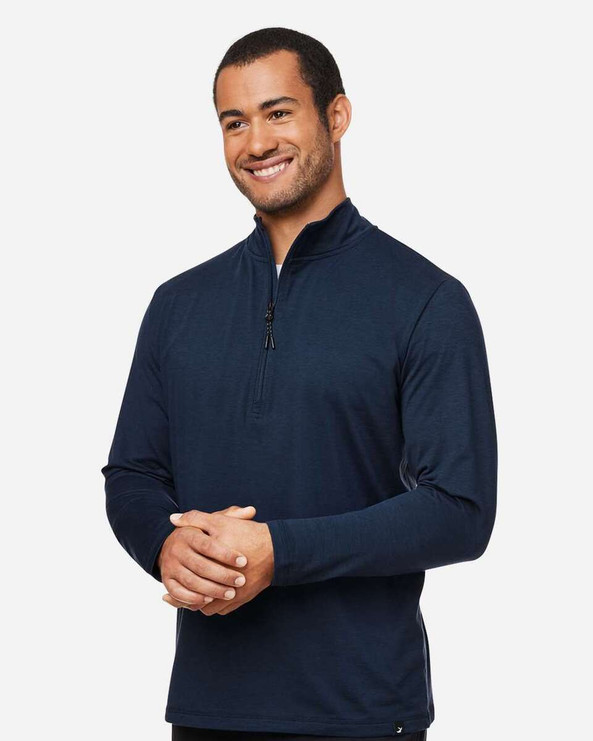 Glyder MDP1772 - Jersey jaspeado Fairway Quarter-Zip Pullover