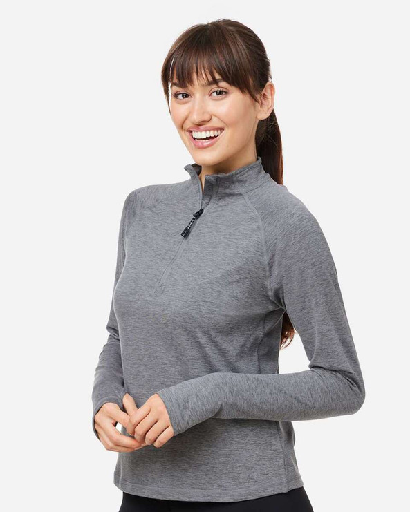 Glyder PDP8023 - Women's Marbled Jersey Fairway Quarter-Zip Pullover