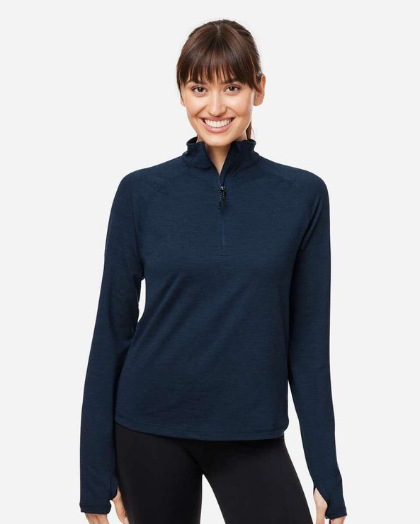 Glyder PDP8023 - Women's Marbled Jersey Fairway Quarter-Zip Pullover