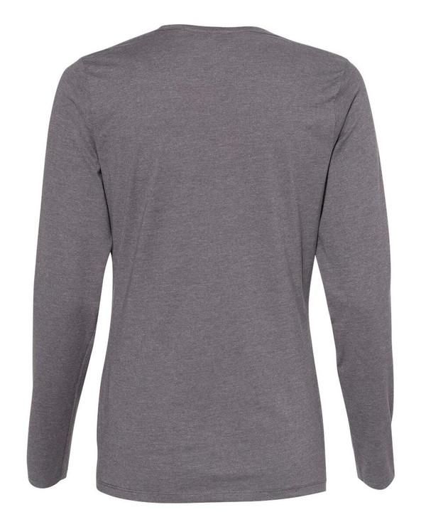 Hanes S04LS - Camiseta de manga larga y cuello redondo Perfect-T, Mujer