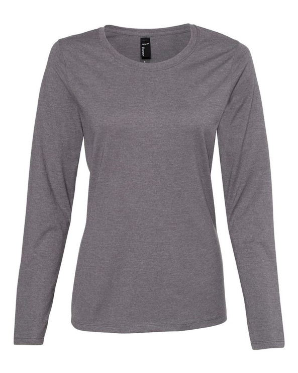 Hanes S04LS - Camiseta de manga larga y cuello redondo Perfect-T, Mujer