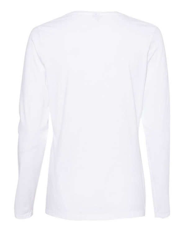 Hanes S04LS - Camiseta de manga larga y cuello redondo Perfect-T, Mujer