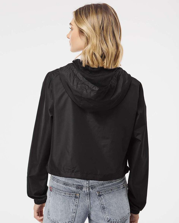 Independent Trading Co. EXP64CRP - Women's Lightweight Quarter-Zip Pullover Crop Windbreaker