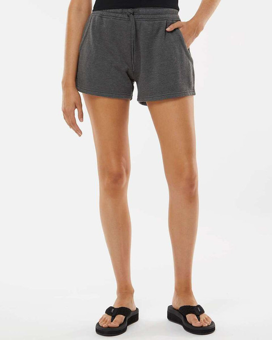 Independent Trading Co. PRM20SRT - Pantalones cortos ligeros de forro polar California Wave Wash para mujer