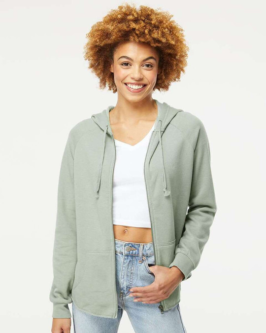 Independent Trading Co. PRM2500Z - Women's California Wave Wash Full-Zip Hooded Sweatshirt